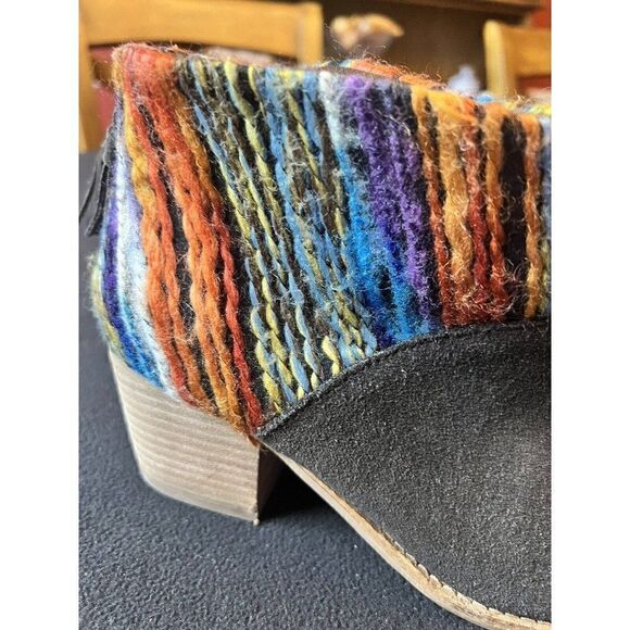 Toms Leila Suede/Yarn Ankle Booties Women's Size 7 Boho Native Multicolor - Picture 3 of 4